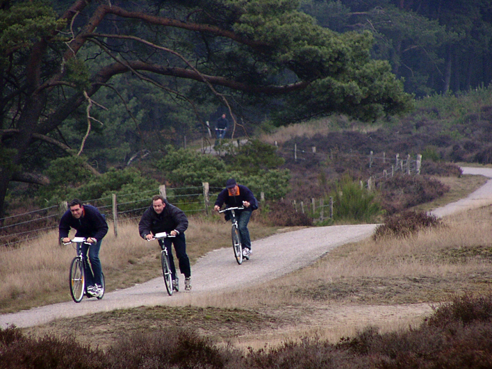 Samen kickbiken op de Veluwe